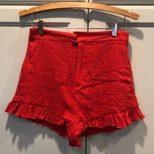 Red Flowy Shorts